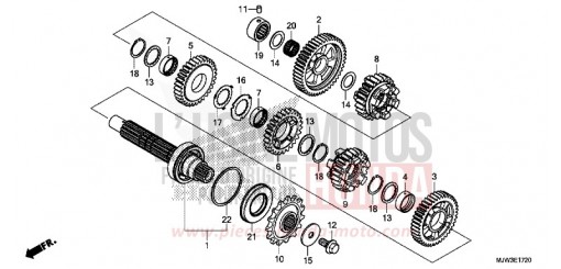 TRANSMISSION (COUNTERSHAFT) CB500XAG de 2016